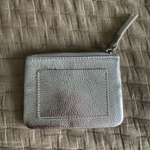 Madewell Silver Leather Zip Pouch